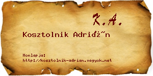 Kosztolnik Adrián névjegykártya